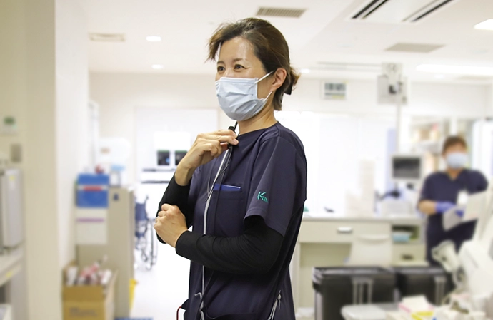 導入事例 亀田メディカルセンター ボタンを押すだけですぐに会話ができる