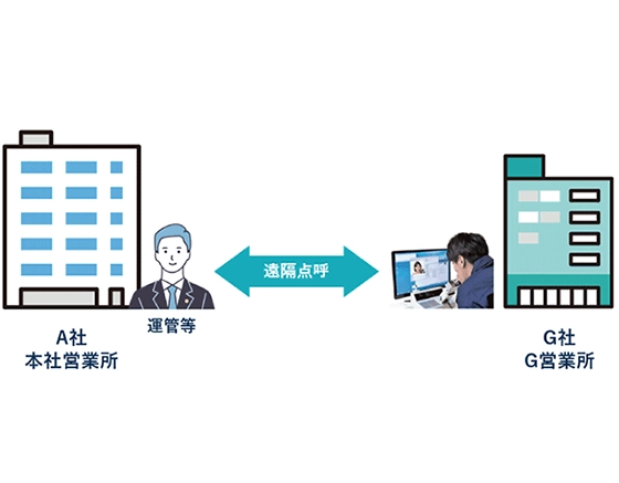 遠隔点呼 メリット 営業所とグループ企業の営業所間