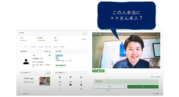 遠隔点呼 要件 ドライバーのなりすまし防止ための認証デバイス