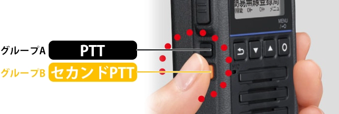 JVCケンウッド デジタル簡易無線機 TPZ-D563BTE セカンドPTTボタン